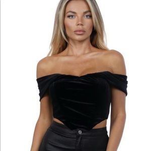 Vintage Velvet Of The Shoulder Corset